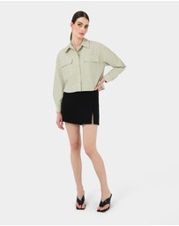 Forcast - Kyla Crop Pocket Shirt