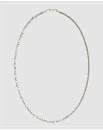 GUESS - Silver-Tone Textured Hook Necklace