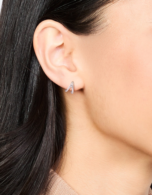 Lovisa - Sterling Silver Chubby Double Hoop Earrings