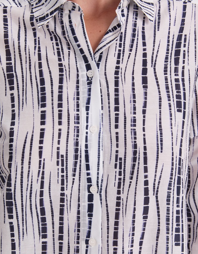 Sportscraft - Stripe Cotton Silk Long Sleeve Shirt