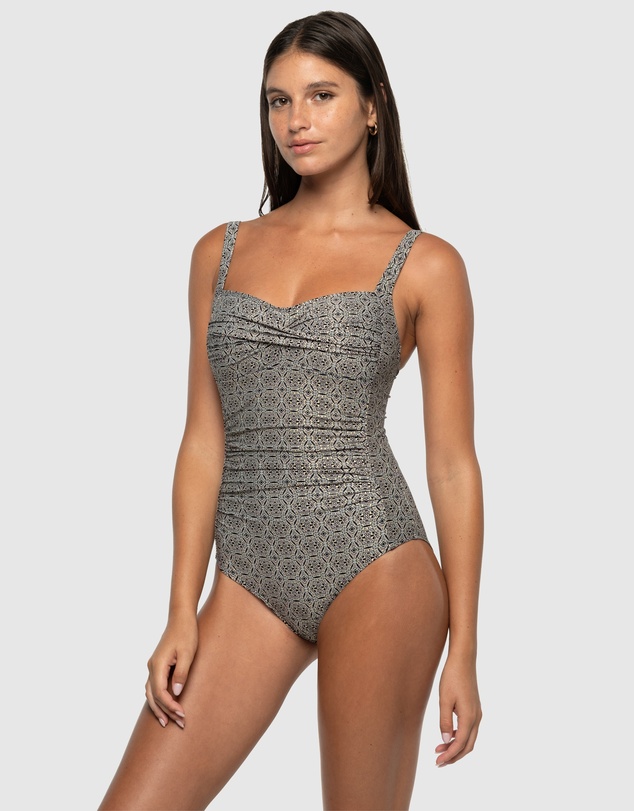 Nip Tuck Swim - Tintilating Tile Joanne Multifit Ruched Front One Piece