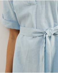 Atmos&Here - Britt Linen Blend Belted Mini Dress
