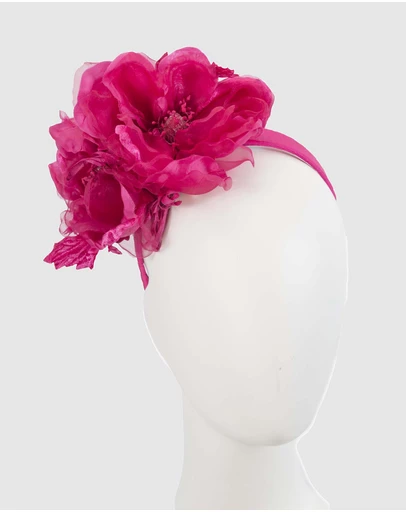 Fillies Collection - Large Fuchsia Flowers Headband
