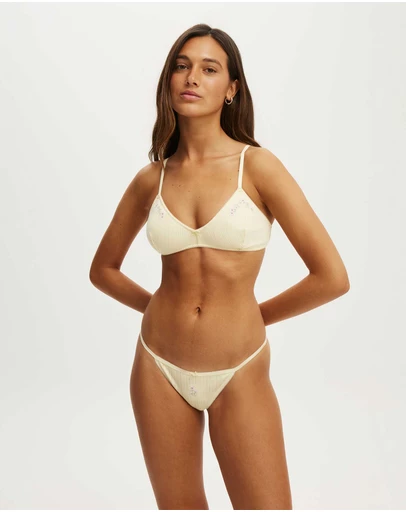 Cotton On Body - Cotton Pointelle Triangle Padded Bralette