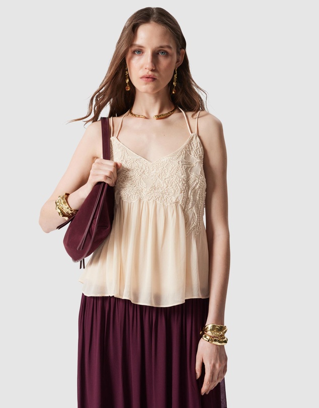 & Other Stories - Embroidered Strappy Top