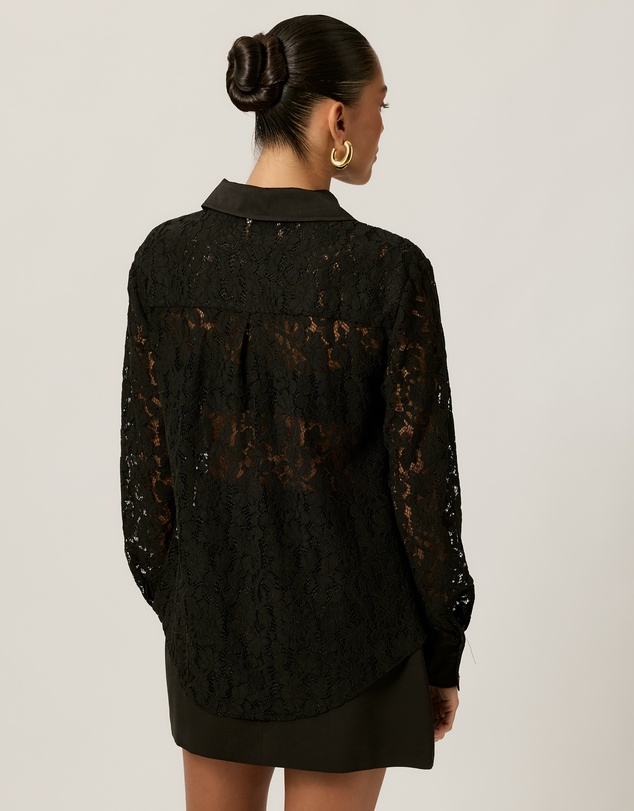 Tussah - Lace Satin Trim Shirt