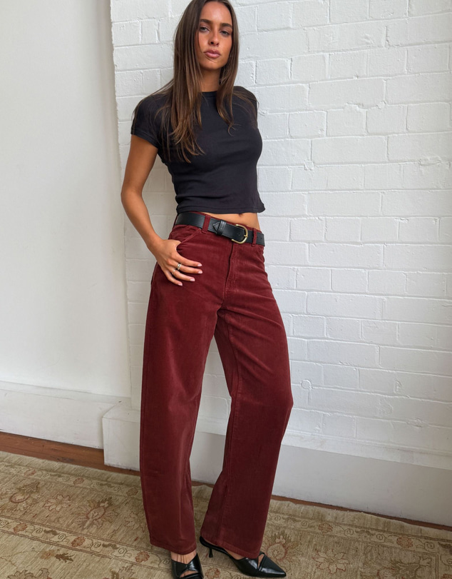 Rolla's - Gigi Barrel Corduroy Pants - Burnt Sienna
