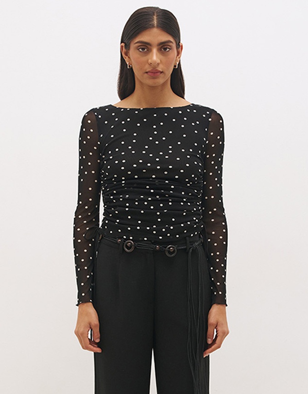 MON RENN - Vesper Spot Long Sleeve Top