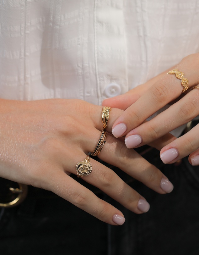 Elli Jewelry - Crystal Ring Set in Gold-Plated 925 Silver