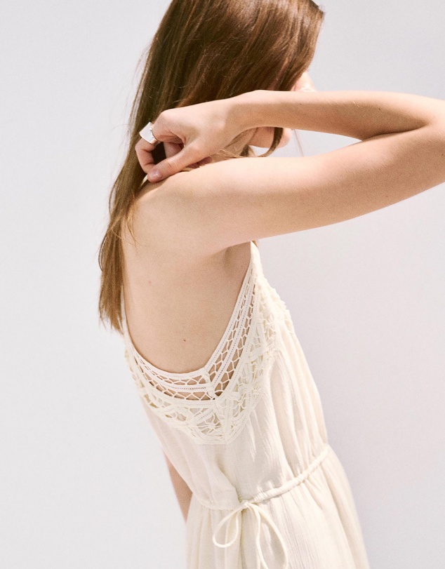 M.N.G - Embroidered Cutwork Crinkle Dress