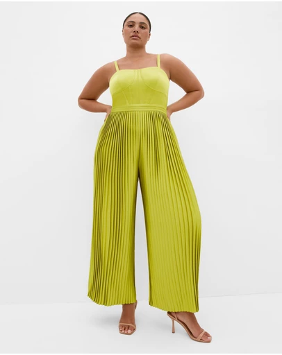 City Chic - Palazzo Pleat Jumpsuit