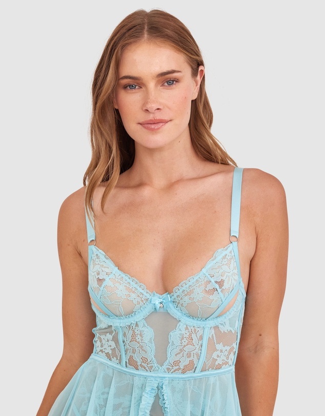 Bras N Things - Night Games Forever Yours Unlined Babydoll Bra - Light Blue