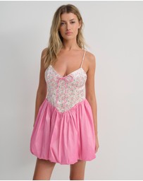 For Love & Lemons - Berry Bud Bubble Mini Dress