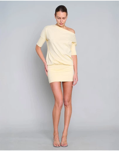 Love and Nostalgia - Gabby Ballet Tee Dress - Lemon Yellow