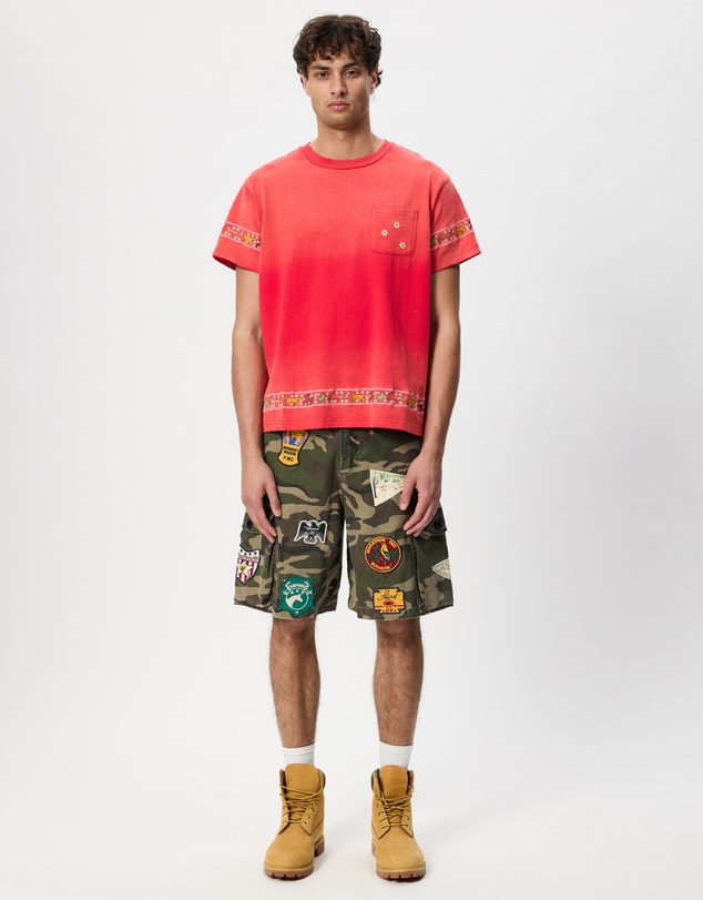 Found - Embroidered Flower Border Tee