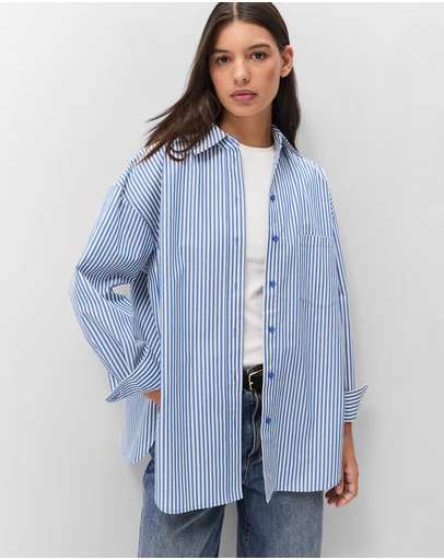 UNISON - Oversized Cotton Stripe Shirt