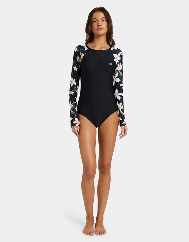 Roxy - Womens Basic Mix Long Sleeve One Piece Swimsuit