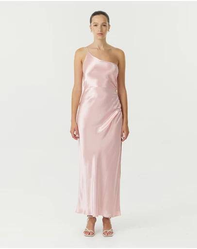Third Form - Satin Gather One Shoulder Dress