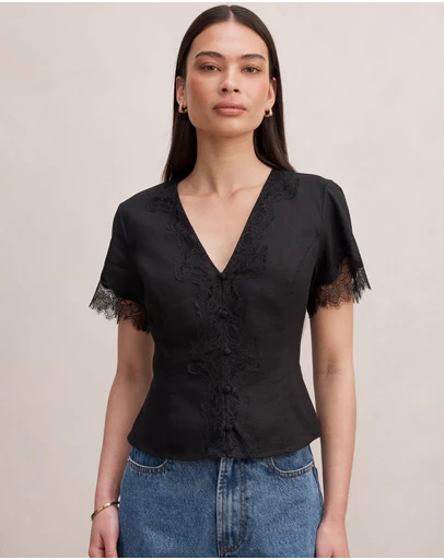 Forever New - Ingrid Lace Trim Blouse