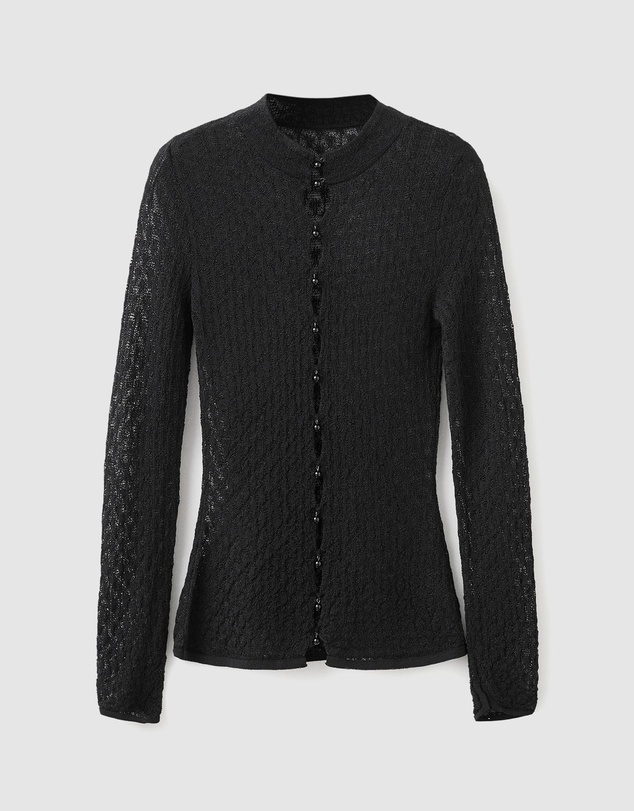 M.N.G - Openwork Knitted Sweater With Bead Fastening