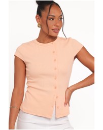 Petal & Pup - Tatum Asymmetrical Knit Top - Coral