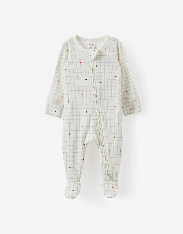 Cotton On Kids - Littlie Organic Long Sleeve Zip Romper