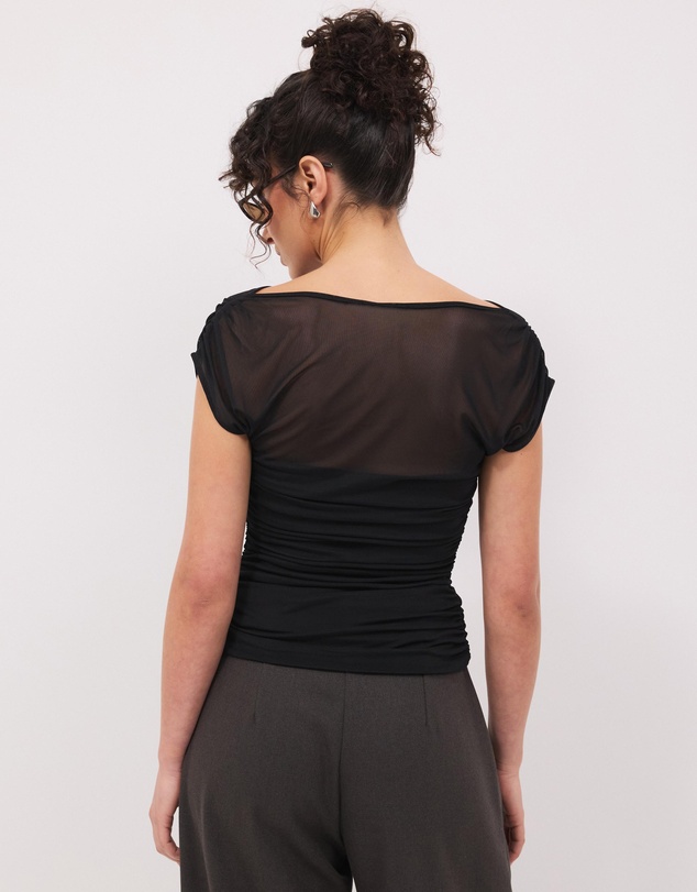 Calli - Aria Draped Mesh Top