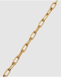 Kuzzoi - ICONIC EXCLUSIVE - Bracelet Male Long Link Chain 925 Sterling Silver Gold Plated
