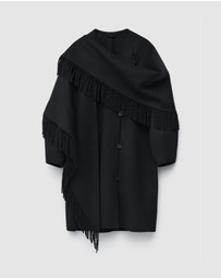 & Other Stories - Fringed Shawl Wool Coat