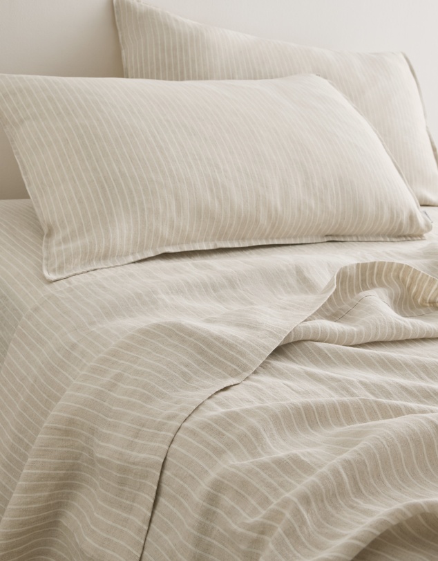 Country Road - Skye Linen King Fitted Sheet