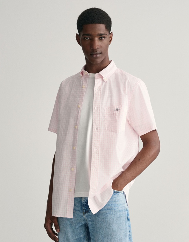 Gant - Regular Fit Classic Gingham Poplin Short Sleeve Shirt