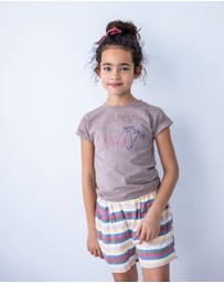 Like FLO - Stripe Shorts with Belt - Kids-Teens
