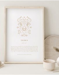 Olive et Oriel - Taurus Celestial Zodiac Art Print