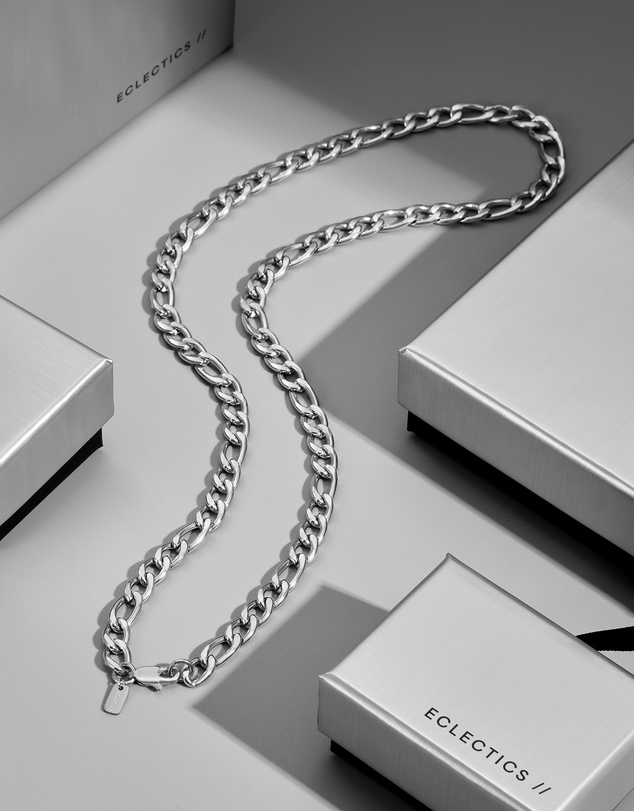 Eclectics - Stainless Steel Cascade Cuban Chain Necklace