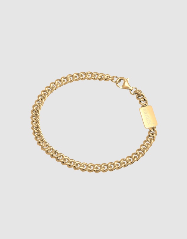 Kuzzoi - ICONIC EXCLUSIVE - Classic Curb Chain Bracelet in Gold-Plated 925 Sterling Silver