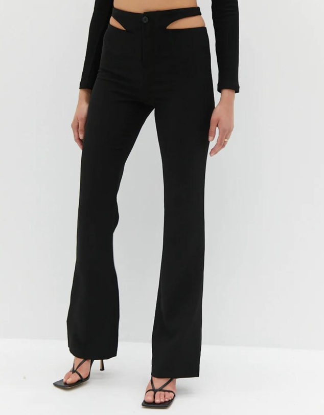 Style Addict - Waist Slit Pants - Black