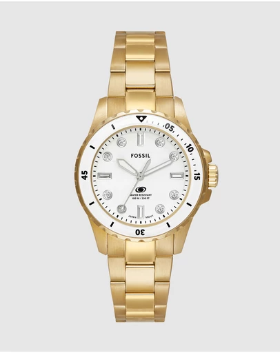 Fossil - Fossil Blue Dive Gold Analogue Watch