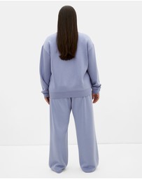 City Chic - Plus size Mae Crew Neck Sweatshirt - dusty blue
