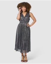 Pink Dusk by Curve Project - Sparkle Bright Midi Dress