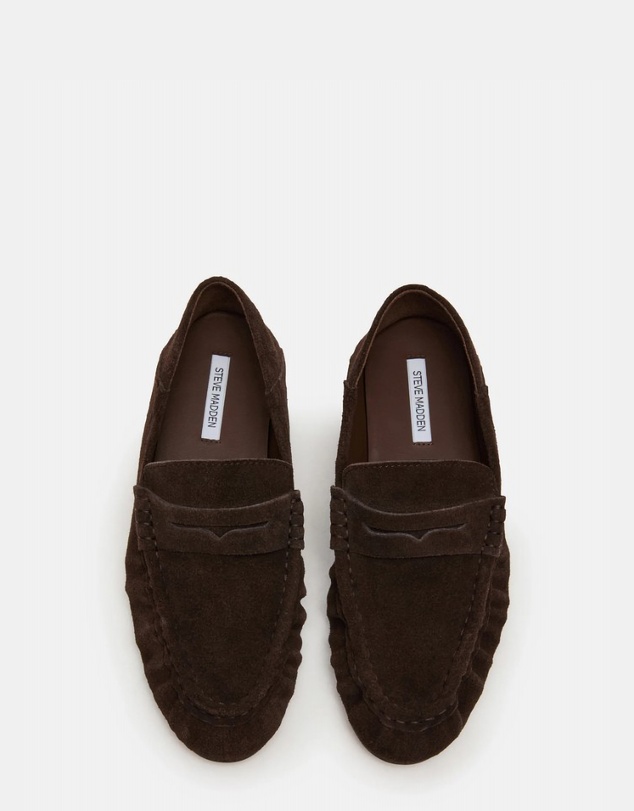 Steve Madden - Roger Chocolate Brown Suede Loafers