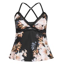 City Chic - Plus size Arcadia Cami Pant Set - black
