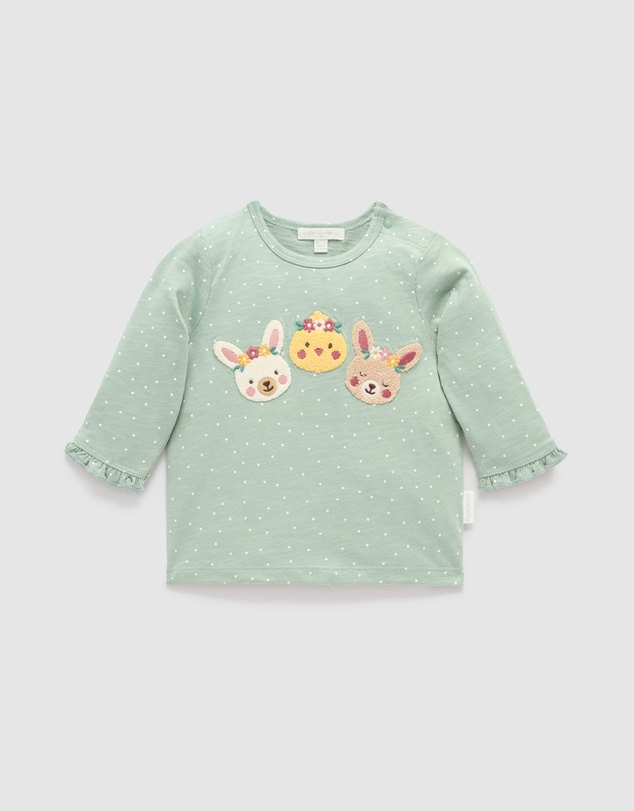 Purebaby - Bunny Friends Long Sleeve Tee -Kids-Babies