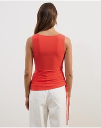 Atmos&Here - June Gathered Waist Mesh Tank