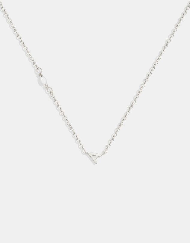 SAINT VALENTINE - Pearl Letter Necklace - Silver