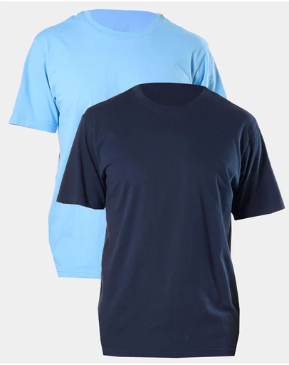 Mitch Dowd - Cotton Crew Neck Oversized Tee 2 Pack - Blue and Navy