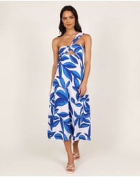 Petal & Pup - Freddie Midi Dress - White/Blue