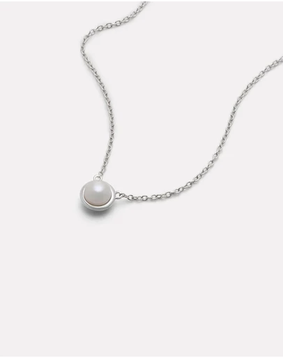 Najo - Moonbeam Silver & Pearl Necklace