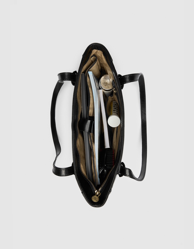 Florence - The Amelia Black Leather Tote Work Bag