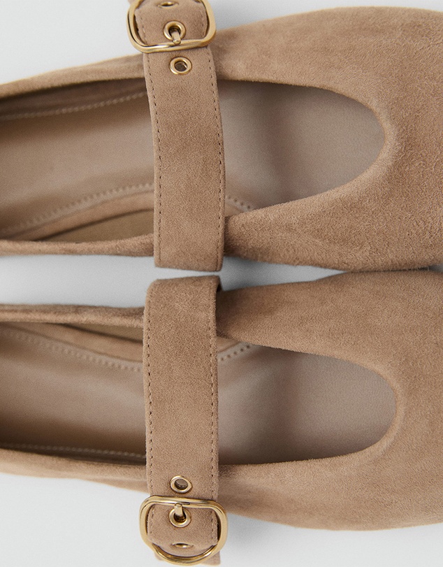 M.N.G - Suede Leather Ballet Flats