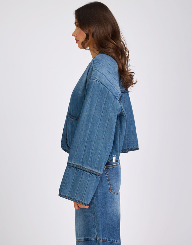 ONE TEASPOON - Denim Wadded Jacket - Deep Pacifica Blue